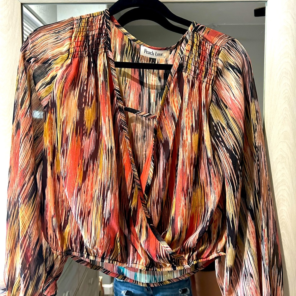 Peach Love blouse. Size Medium